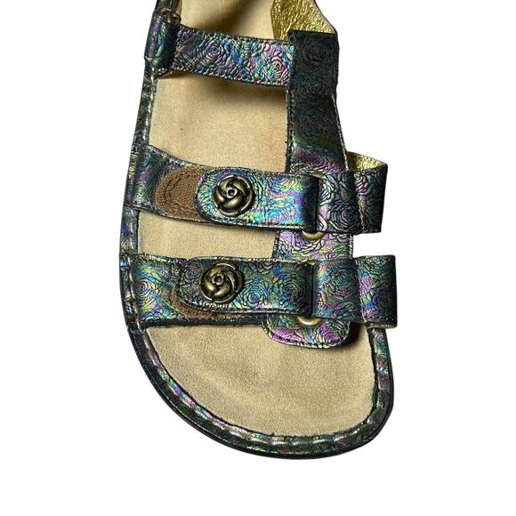 Alegria Kleo Abalone Rose Leather Metallic Sandals Women 11 Shoes Slip Resistant - Picture 9 of 9